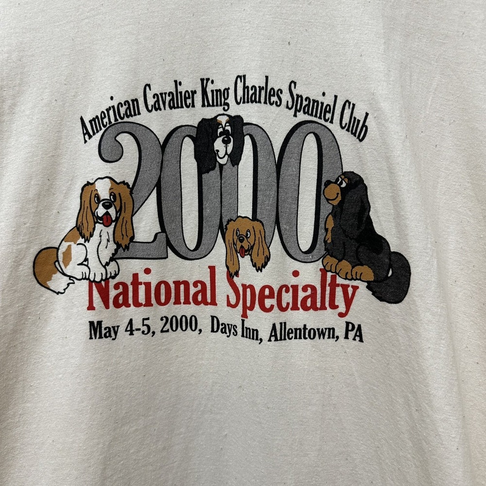Vintage 2000 Cavalier Spaniel Club Allentown PA Dog Lover Graphic T-shirt XL